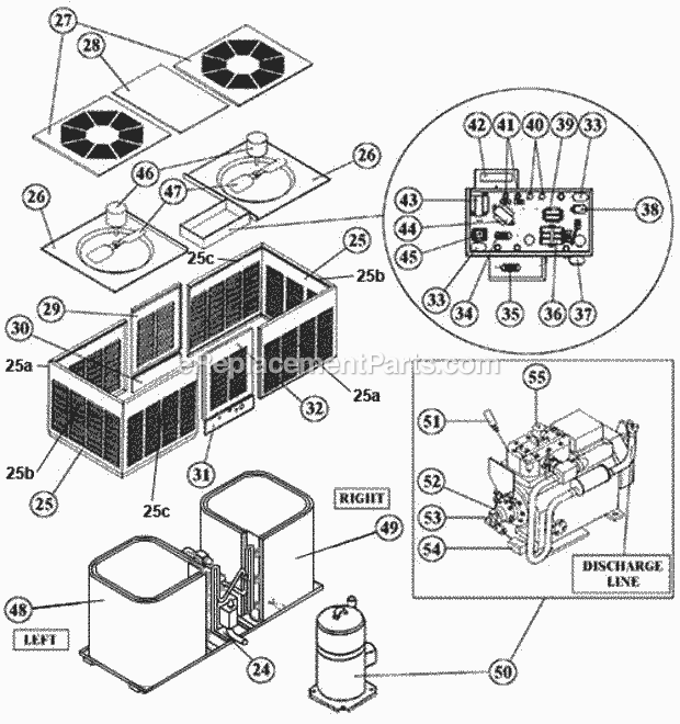Exploded View 100-151 Diagram and Parts List for  Ruud Air Conditioner