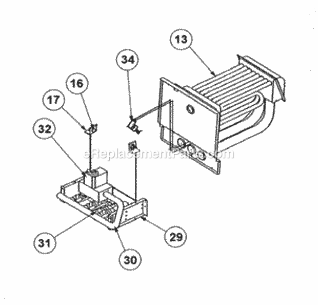 Burner And Manifold Group Diagram and Parts List for  Ruud Furnace