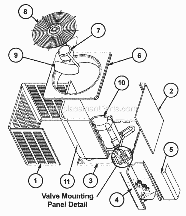 Exploded View Diagram and Parts List for  Ruud Air Conditioner