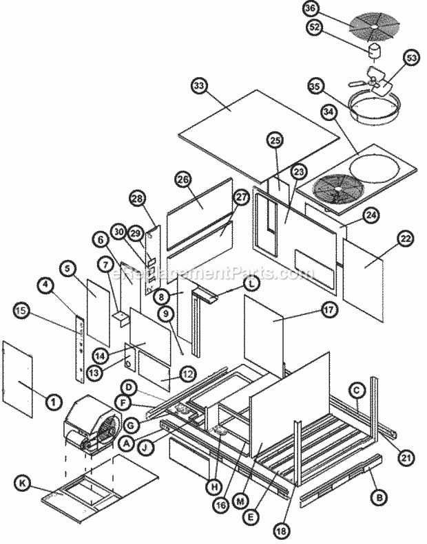 Exploded View 090-151 Diagram and Parts List for  Ruud Heater
