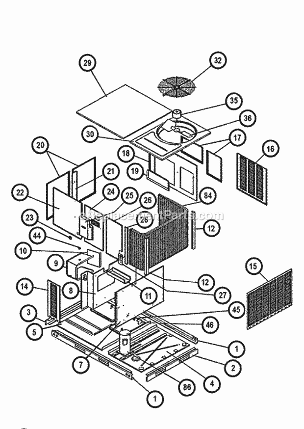 Exploded View Diagram and Parts List for  Ruud Heater