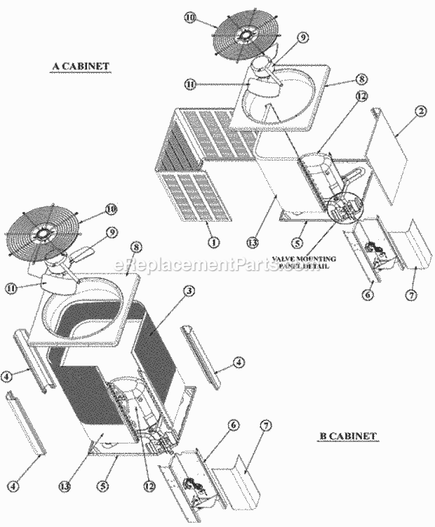 Exploded View Diagram and Parts List for  Ruud Air Conditioner