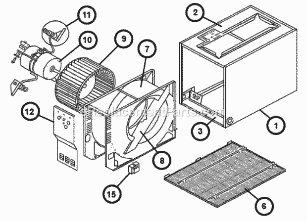 Exploded View Diagram and Parts List for  Ruud Air Conditioner