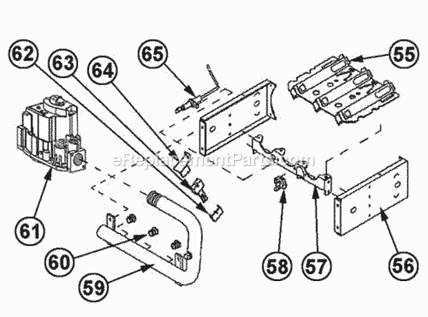 Burner Assembly Diagram and Parts List for  Ruud Furnace