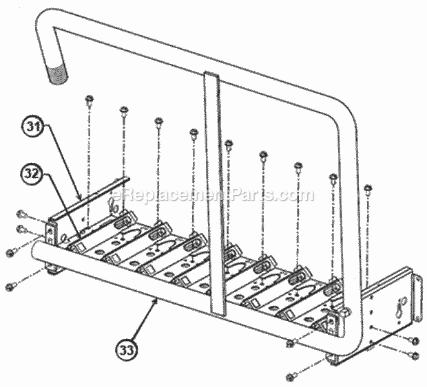Burner Assembly Diagram and Parts List for  Ruud Furnace