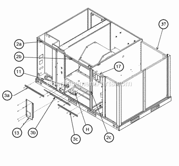 Front Panel Brackets 090-120 Diagram and Parts List for  Ruud Heater