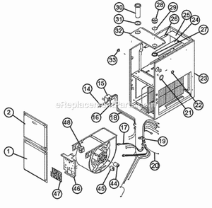 Exploded View Diagram and Parts List for  Ruud Furnace