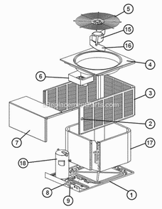 Exploded View Diagram and Parts List for  Ruud Air Conditioner