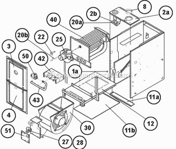 Exploded View Diagram and Parts List for  Ruud Furnace