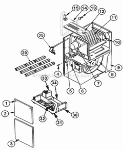 Exploded View Diagram and Parts List for  Ruud Furnace
