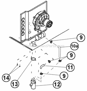 Horizontal Installation Parts Diagram and Parts List for  Ruud Furnace