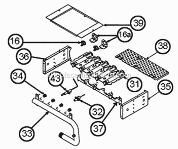 Burner Assembly Diagram and Parts List for  Ruud Furnace