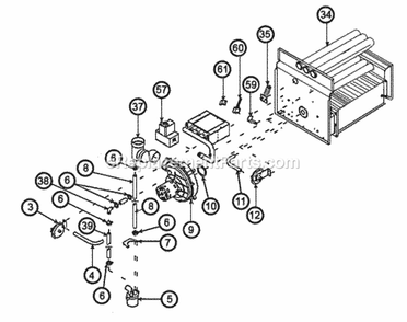 Heat Exchanger Assembly Diagram and Parts List for  Ruud Furnace