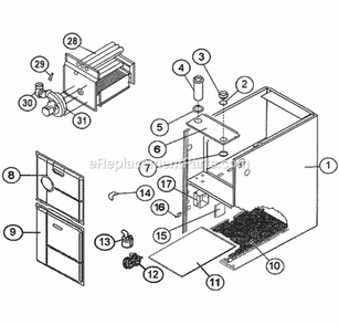 Exploded View Diagram and Parts List for  Ruud Furnace