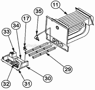 Heat Exchanger Assembly Diagram and Parts List for  Ruud Furnace