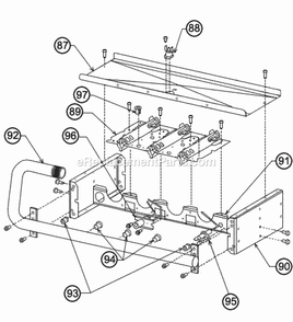 Burner Assembly Diagram and Parts List for  Ruud Heater