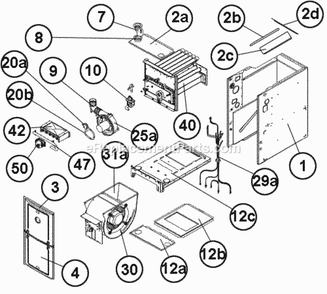 Exploded View Diagram and Parts List for  Ruud Furnace