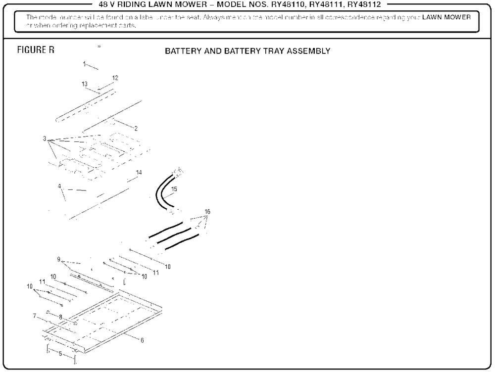 Figure R Diagram and Parts List for (Rev 04)(099749002)(2017-11) Ryobi Lawn Tractor