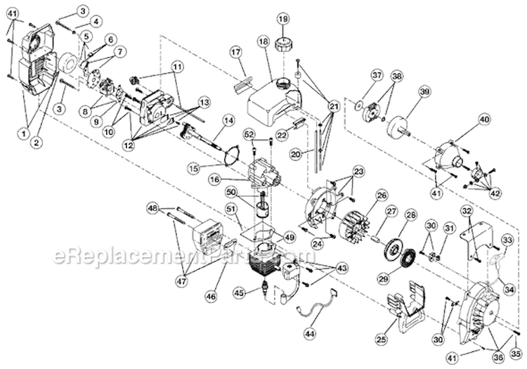 Page B Diagram and Parts List for 21BK410G034 Ryobi Tiller