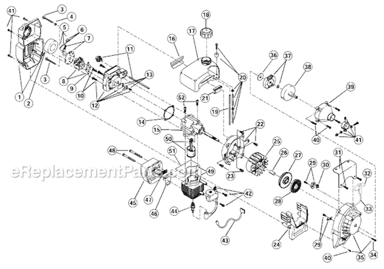 Page B Diagram and Parts List for 21CK410G034 Ryobi Tiller