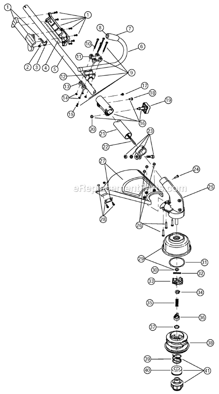 Shaft Assembly Diagram and Parts List for 41AD775A734 Ryobi Trimmer