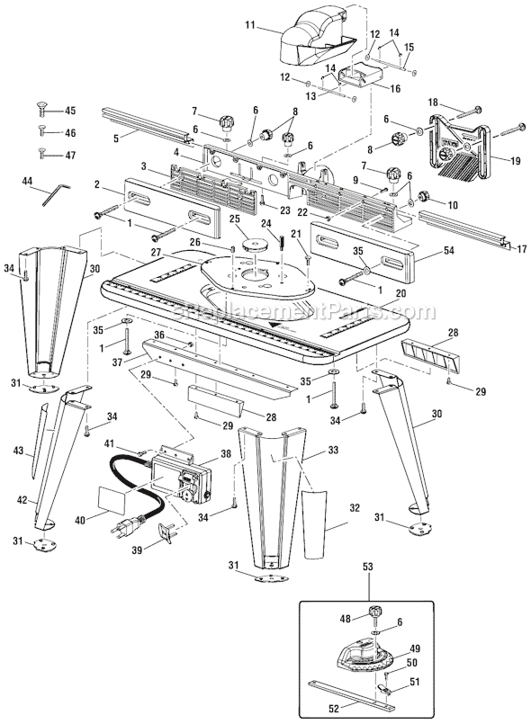 Page A Diagram and Parts List for  Ryobi