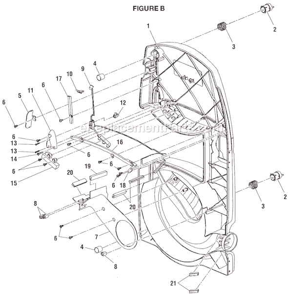 Page B Diagram and Parts List for  Ryobi Band Saw