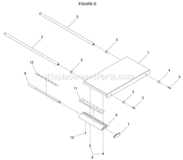 Page D Diagram and Parts List for  Ryobi Band Saw