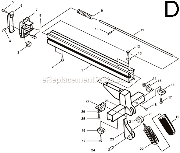 Page D Diagram and Parts List for  Ryobi