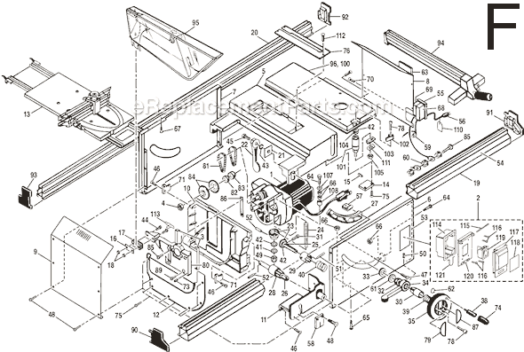 Page F Diagram and Parts List for  Ryobi