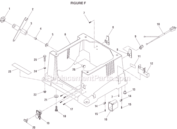 Page F Diagram and Parts List for  Ryobi Table Saw