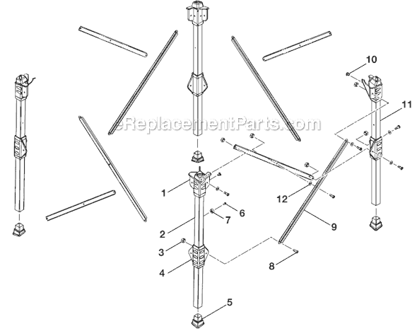 Page I Diagram and Parts List for  Ryobi Table Saw
