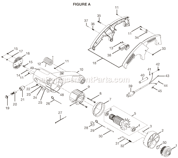 Page A Diagram and Parts List for  Ryobi