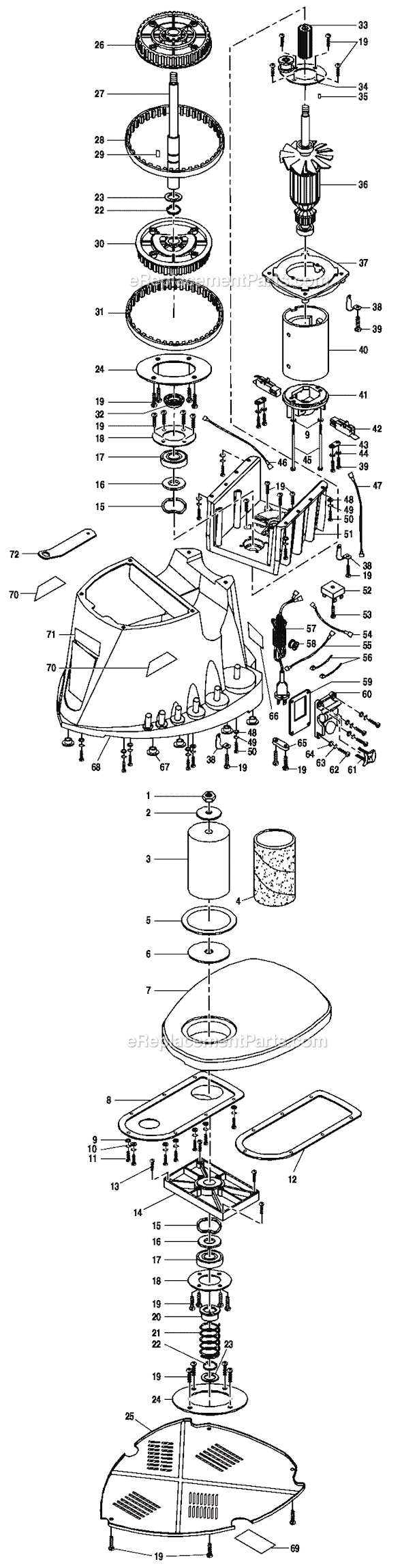 Page A Diagram and Parts List for  Ryobi Sander Polisher
