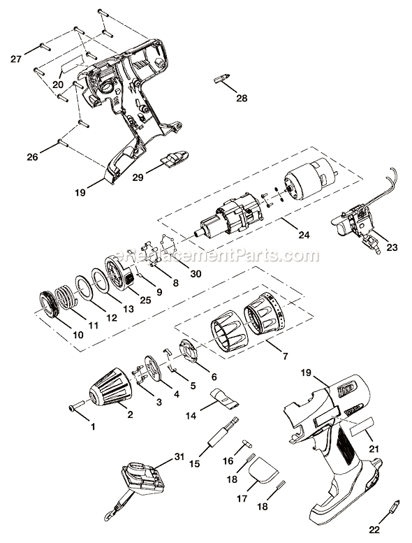 Page A Diagram and Parts List for  Ryobi Cordless Drill
