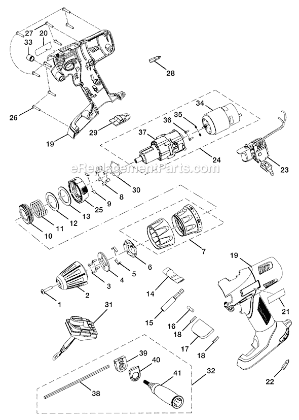 Page A Diagram and Parts List for  Ryobi Hammer Drill
