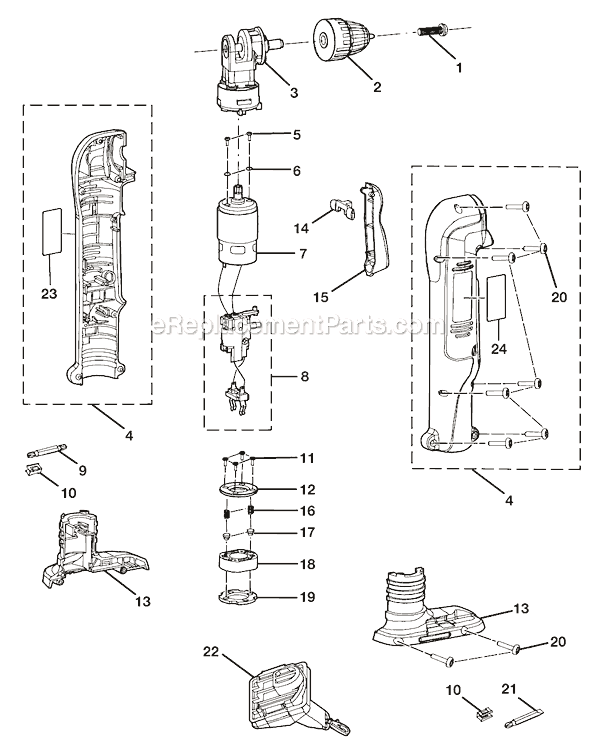 Page A Diagram and Parts List for  Ryobi Cordless Drill
