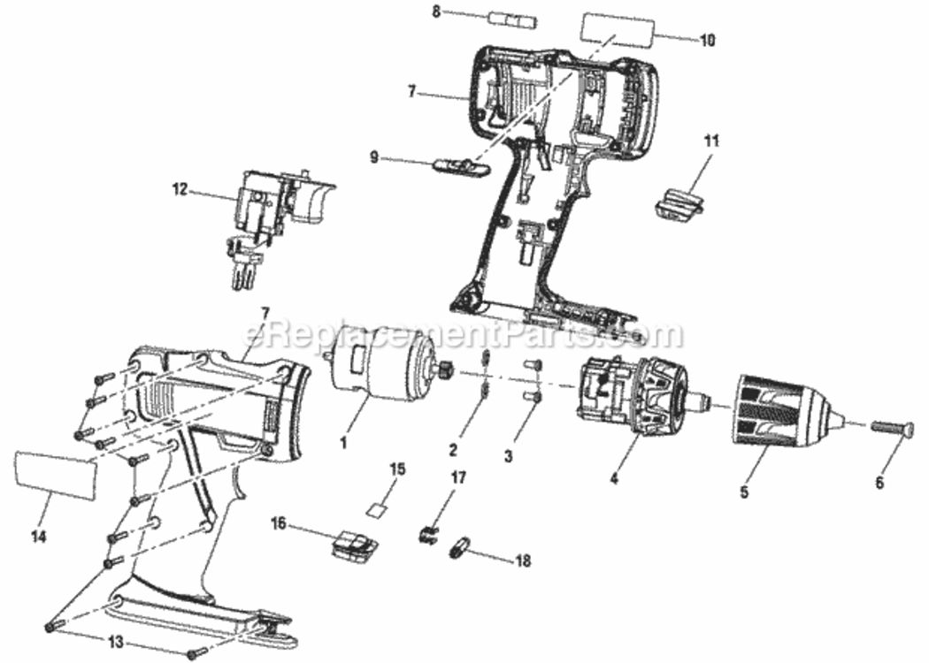 Page A Diagram and Parts List for  Ryobi Cordless Drill