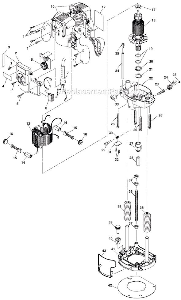 Page A Diagram and Parts List for  Ryobi Router