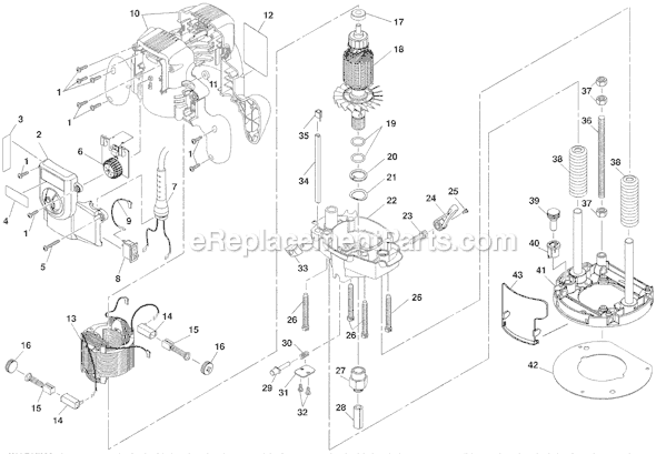 Page A Diagram and Parts List for  Ryobi Router