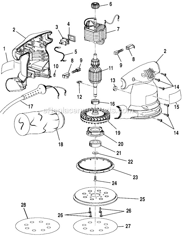 Page A Diagram and Parts List for  Ryobi Sander Polisher