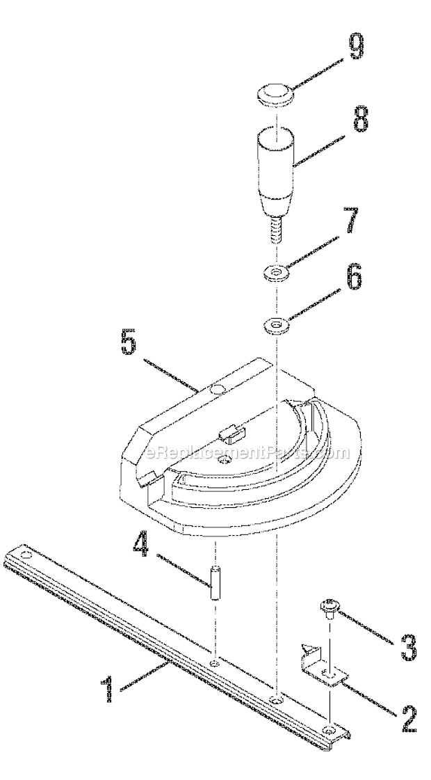 Page E Diagram and Parts List for  Ryobi Table Saw