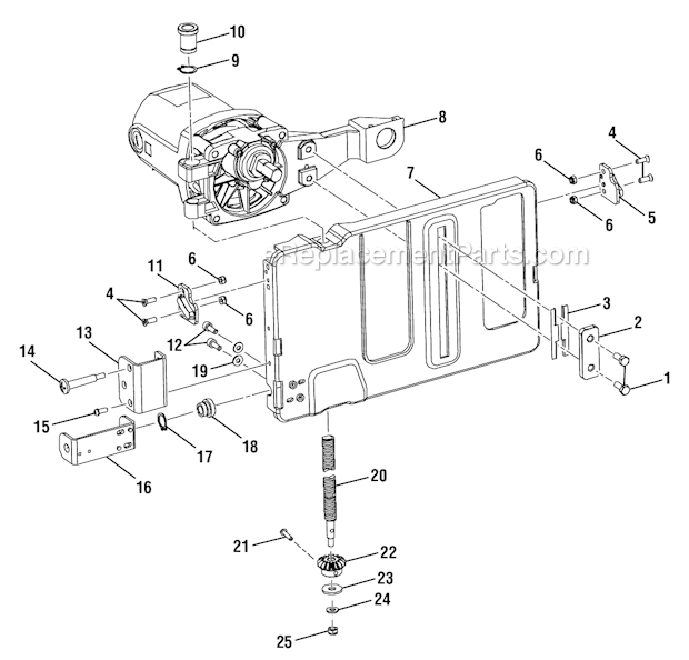 Page E Diagram and Parts List for  Ryobi Table Saw
