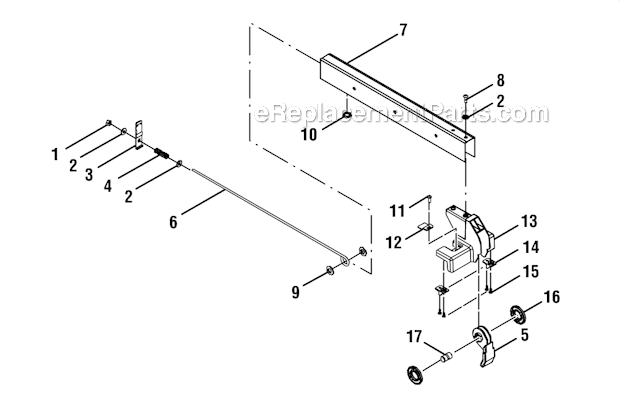 Page F Diagram and Parts List for  Ryobi Table Saw