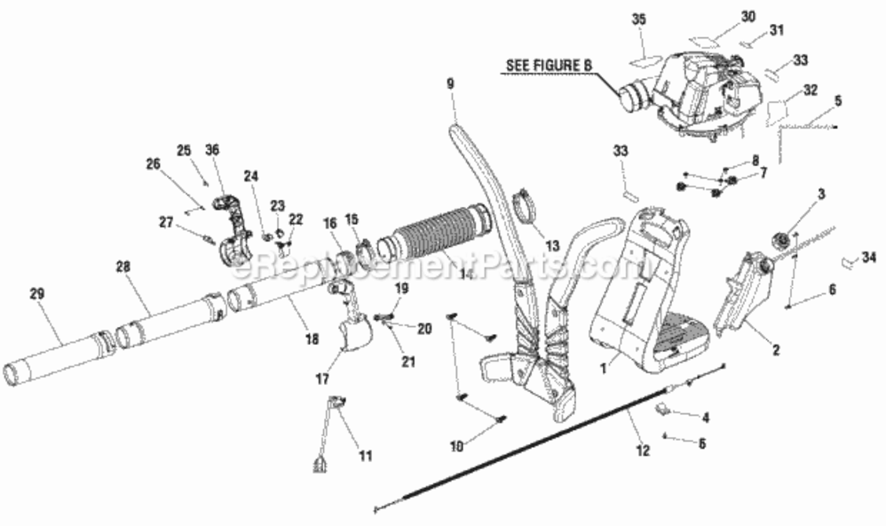 Page A Diagram and Parts List for  Ryobi Leaf Blower / Vacuum