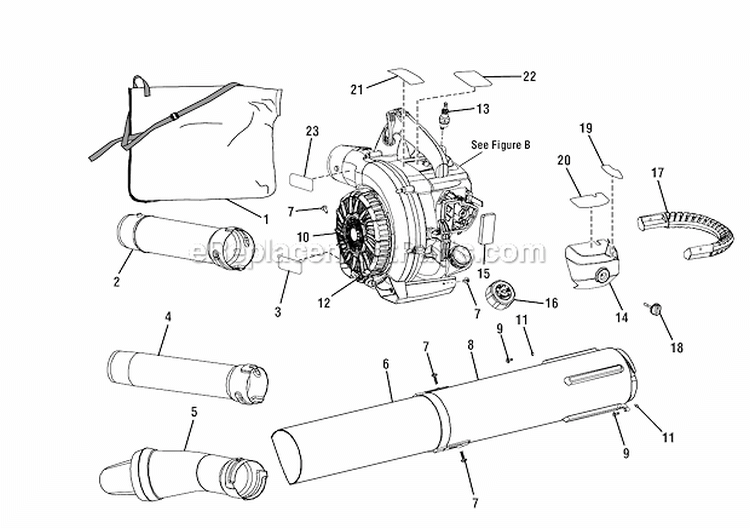 Figure_A Diagram and Parts List for  Ryobi Leaf Blower / Vacuum