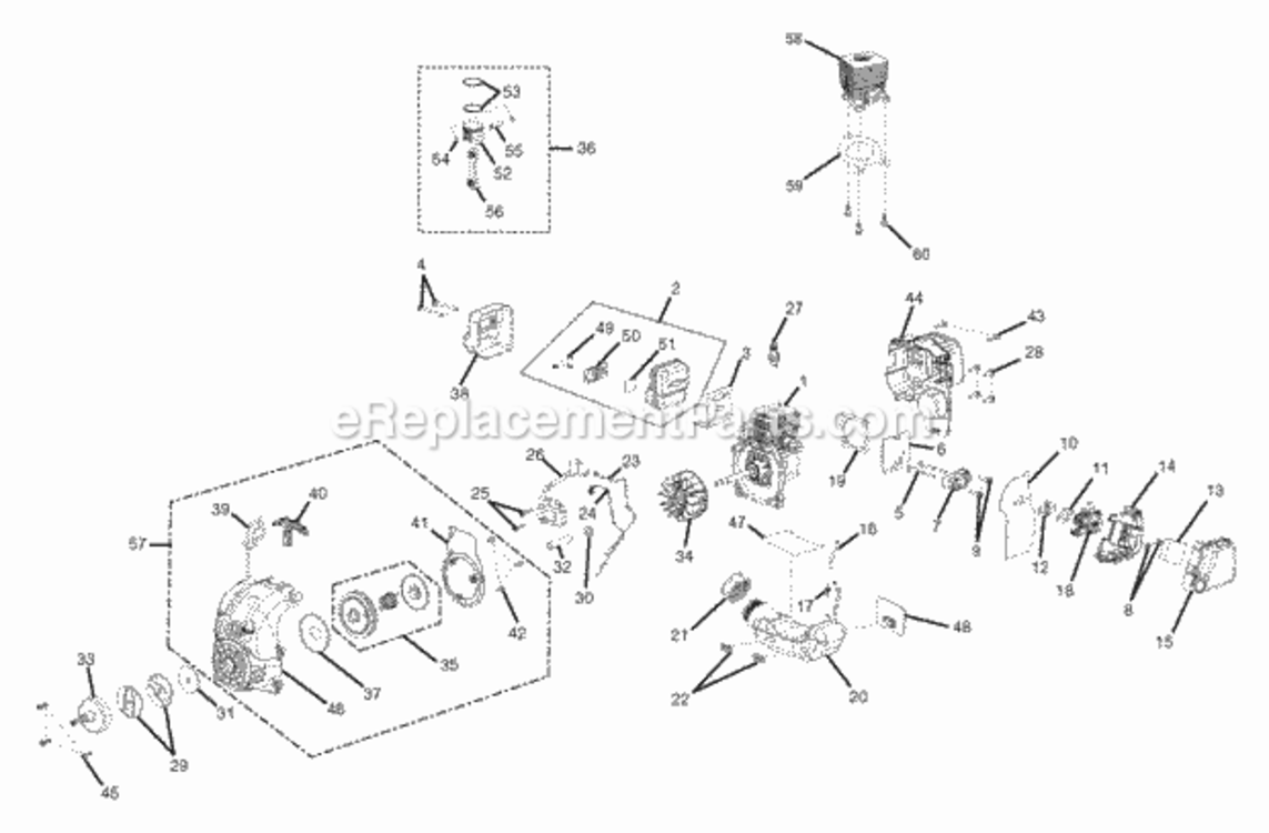 Engine_Assembly Diagram and Parts List for  Ryobi Trimmer