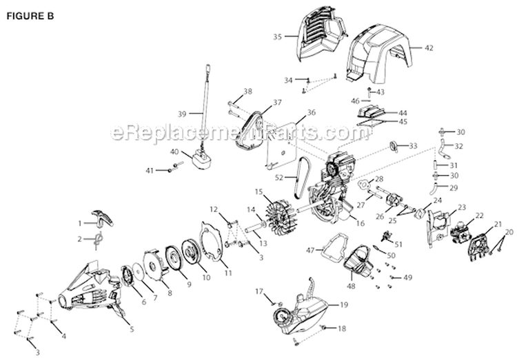 Engine Assembly Diagram and Parts List for RY34440 Ryobi Trimmer
