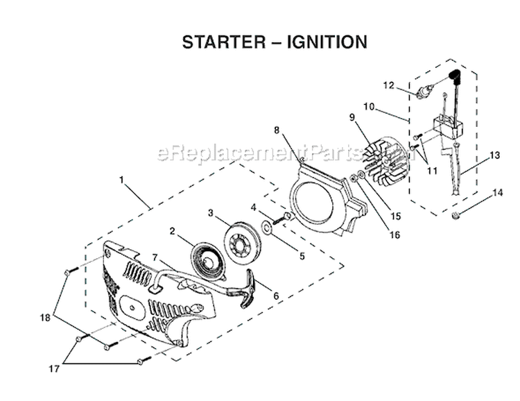 Page A Diagram and Parts List for  Ryobi Chainsaw
