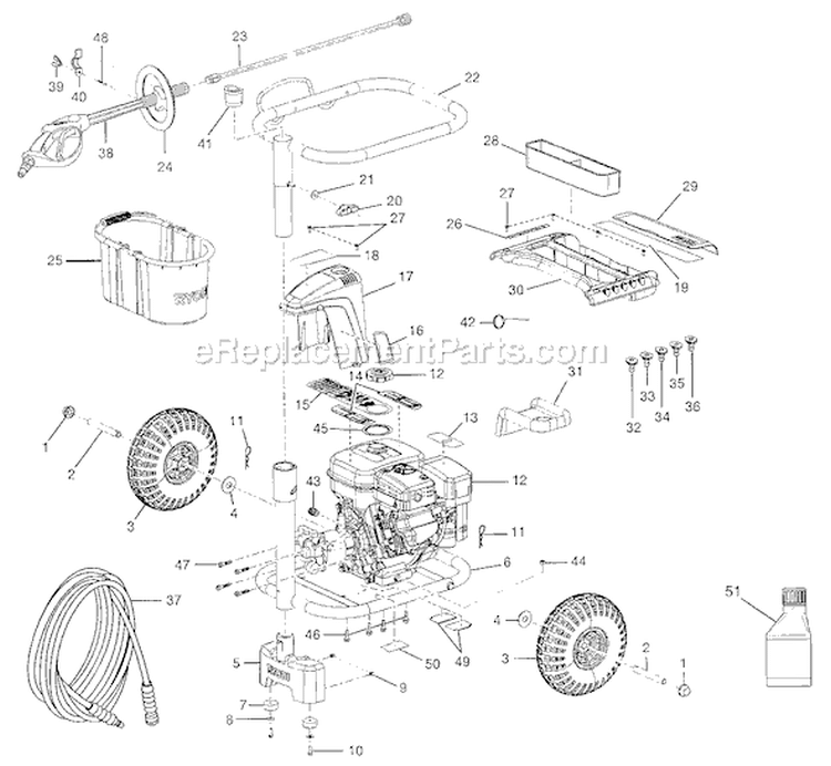 Page B Diagram and Parts List for RY780030 Ryobi Pressure Washer